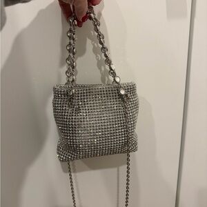 Sondra Roberts Silver Crystal Clutch